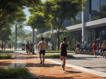 People exercising outdoors